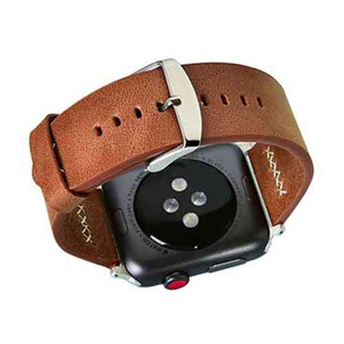 Coteetci WH5257 Leather Watch Band Apple Watch 44MM – Brown