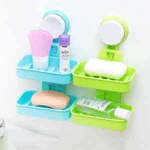Double Layer Soap Box Suction Cup Holder