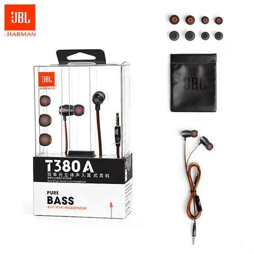 Original JBL T380A In-Ear Wired Earphones-Black Best Price @ido.lk