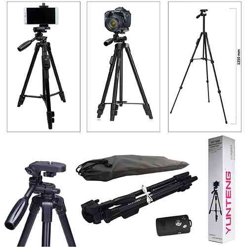 YUNTENG Tripod for Mobile and Camera With Bluetooth Remote