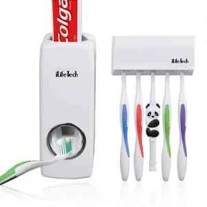 auto toothpaste dispensersqueezer toothbrush holder@ido.lk   x