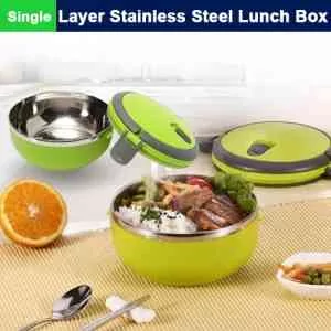 1 Layer Round Stainless Steel Lunch Box