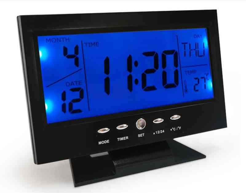 Alarm-Clock-Blue-Backlight-Voice-Control-Digital-Temperature-Display-Black-LED-Alarm-Clock-Snooze-Desk-Bedside
