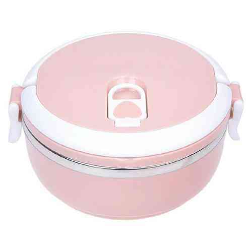 1 Layer Stainless Steel Thermal Insulated Lunch Box Round@ido.lk