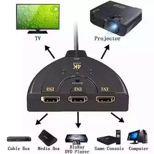 3 in 1 HDMI Switch 3 in 1 out Port Hub Switcher Sri Lanka@ ido.lk