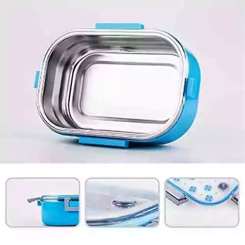 Stainless Steel & Plastic Double Wall Lunch Box @ido.lk