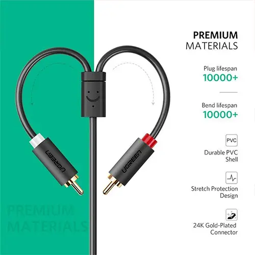 Ugreen 3.5mm Female to 2RCA Male Audio Cable 1M