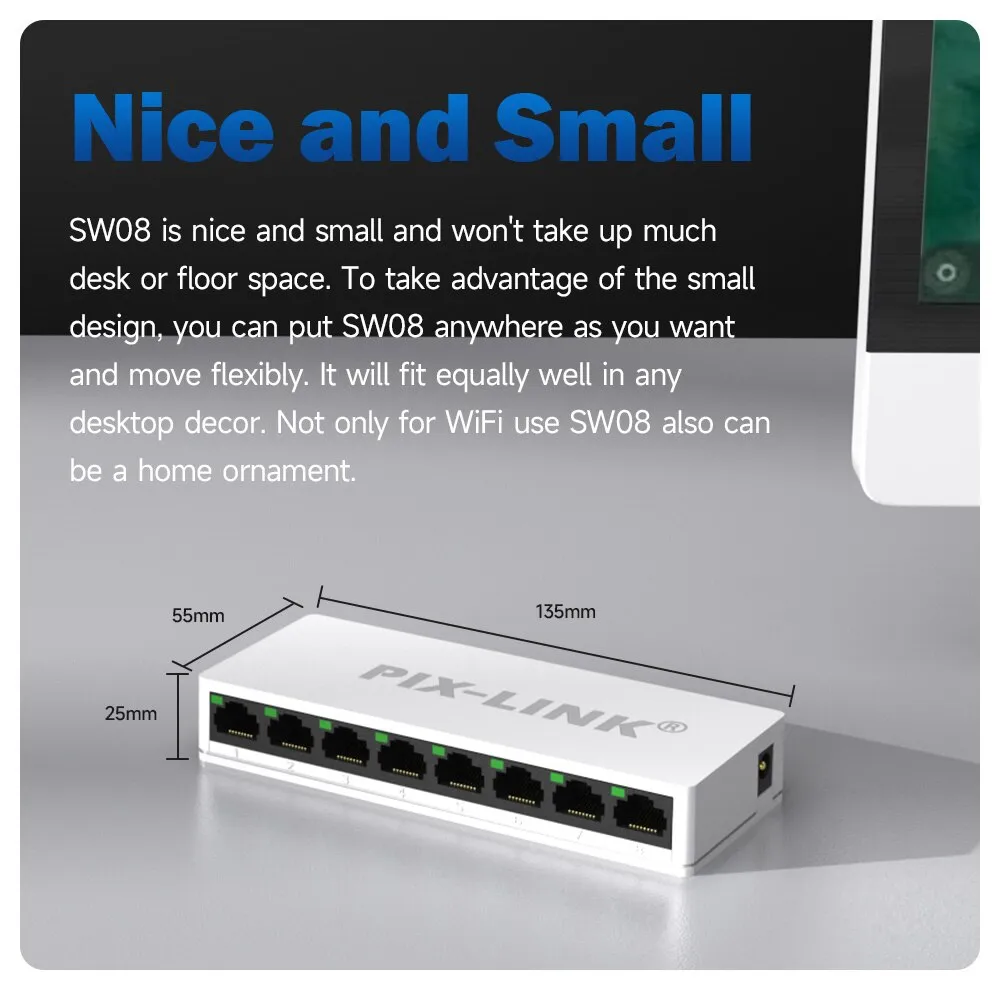 8 Port Network Switch PIX-LINK SW08 10/100Mbps: Buy 8 Port Network Switch in Sri lanka | ido.lk